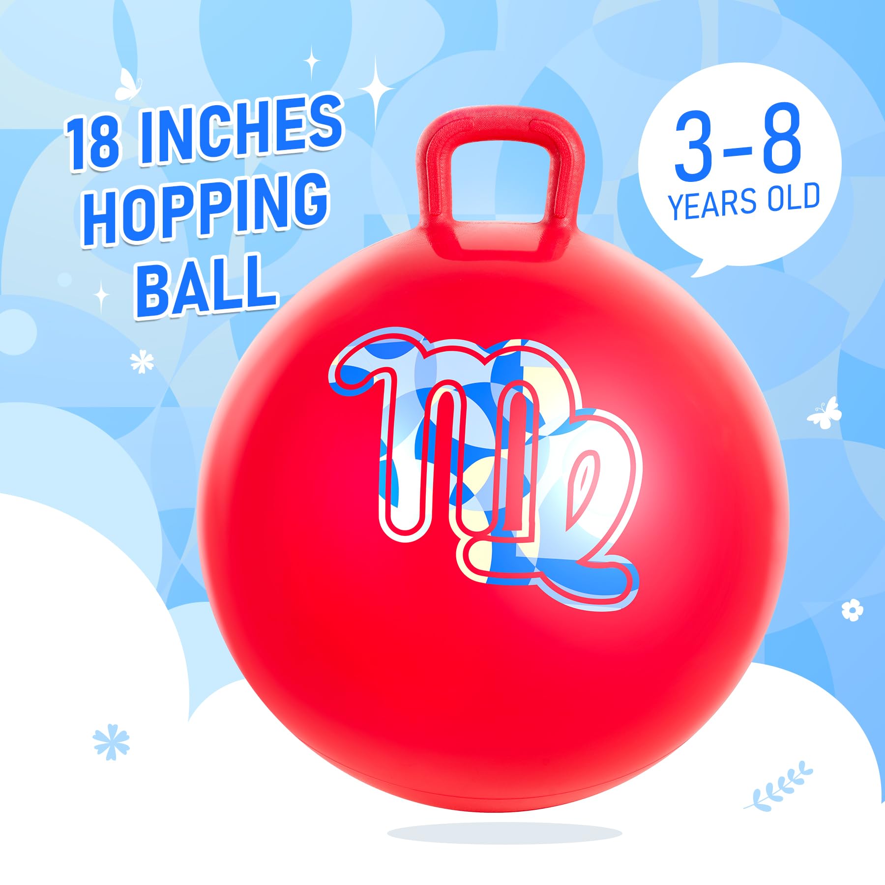 U&C Planet Balones Saltadores 45 cm Pelota de Salto para Niños 3-8 Pelota de Saltar Hinchable con Bomba Apto para Uso en Interiores y Exteriores Regalo Ideal — view 5