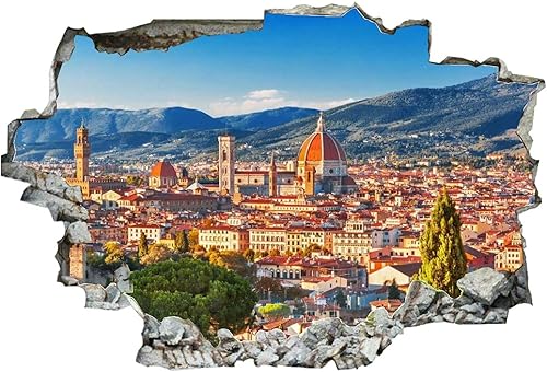 Miniatura 8 de Calcomanías de pared rotas en 3D, diseño de La Habana, Cuba Downtown Skyline at Dusk de 36 x 24 pulgadas, vinilo de pared extraíble, despegar y