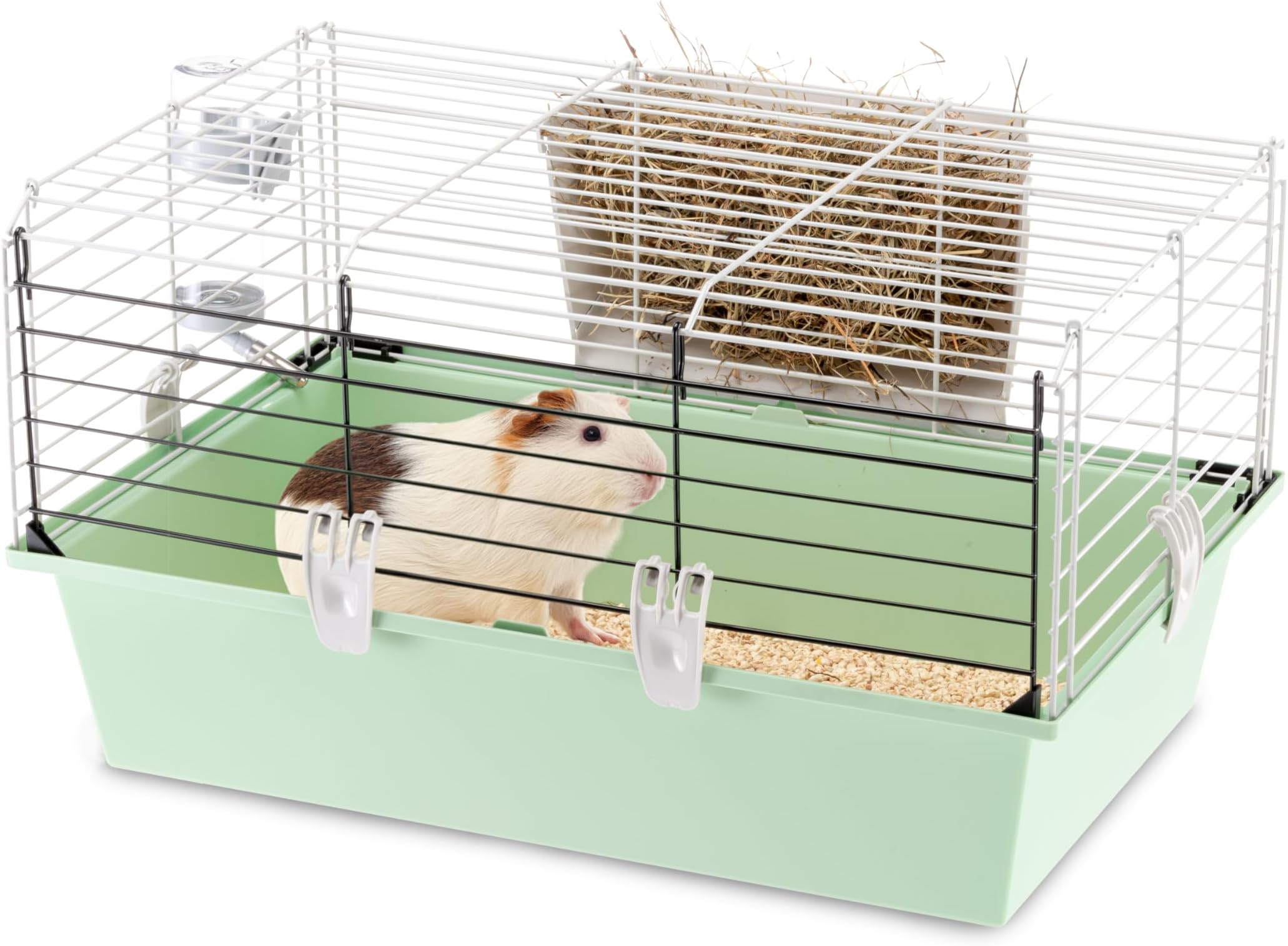 Ferplast Guinea Pig Cage CAVIE 60, Small Animal Cage Safety locking system, Metal with Plastic Bottom, Accessories included, 58 x 38 x 31,5 cm