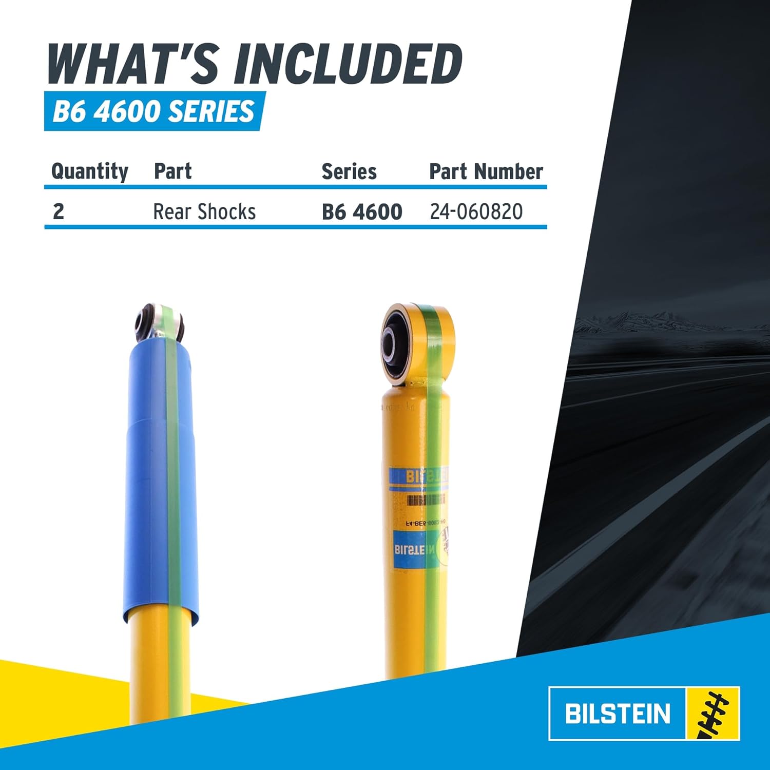 Bilstein Pair of Rear B6 4600 Series Shocks Compatible with 1999-2004 Silverado/Sierra 2500/3500 w/o Quadrasteer with 0" Rear Lift | Easy Installation