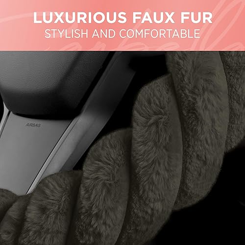 Miniatura 4 de Carbella Funda de volante suave de piel trenzada, color verde oliva, tamaño estándar de 15 pulgadas, se adapta a la mayoría de vehículos, funda