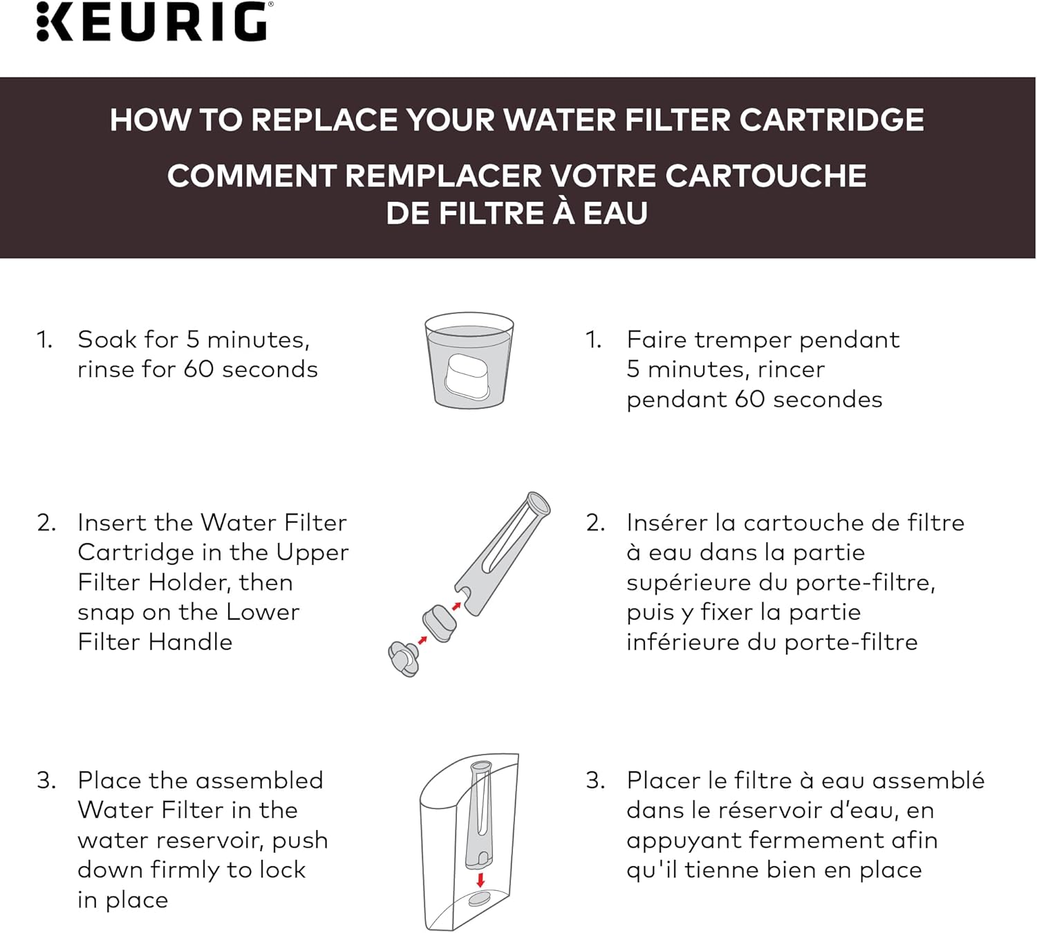 Keurig Tall Handle Water Filter Starter Kit, Comes with Handle and 2 Replacement Water Filters, Compatible with Select Keurig Coffee Makers image 5