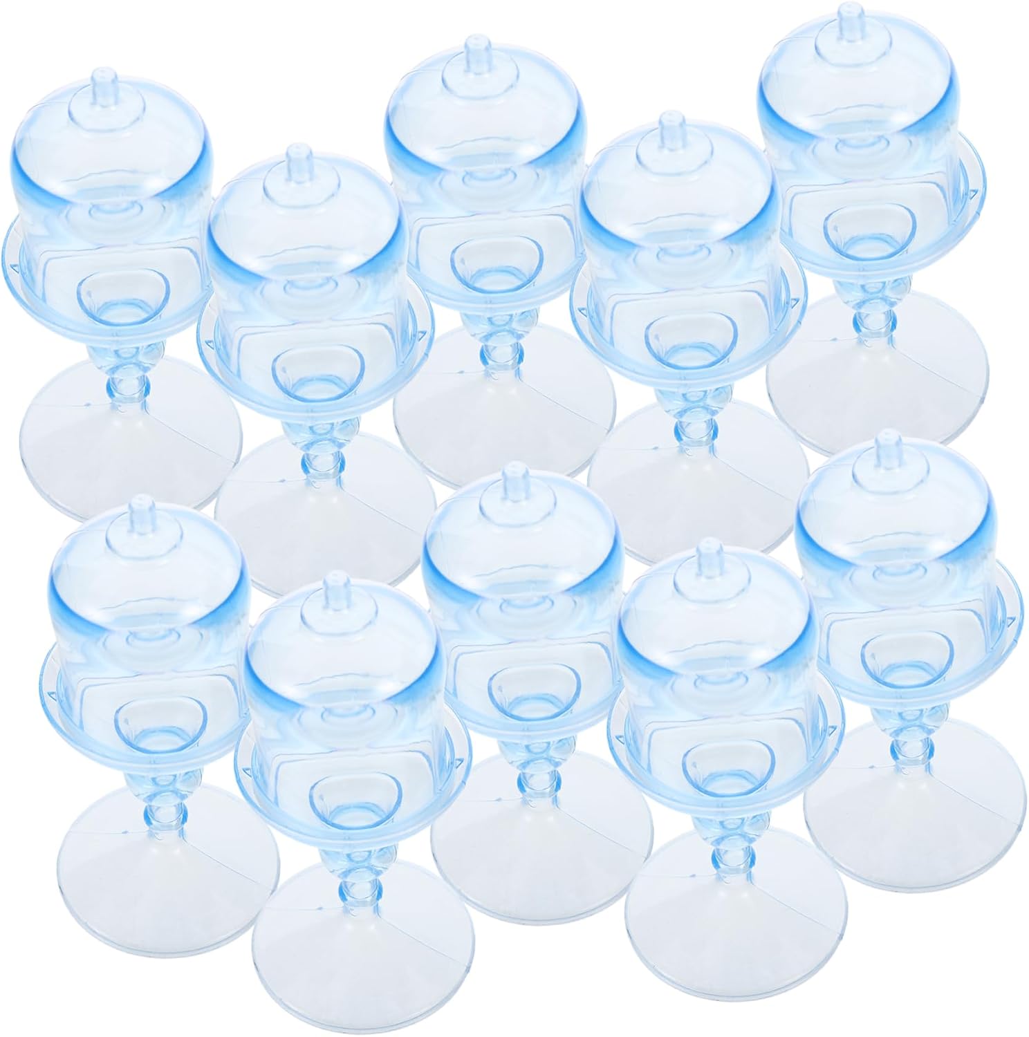 Candy Cart for Party Candy Holder Display Plate Dome 10pc Mini Stand Lid
