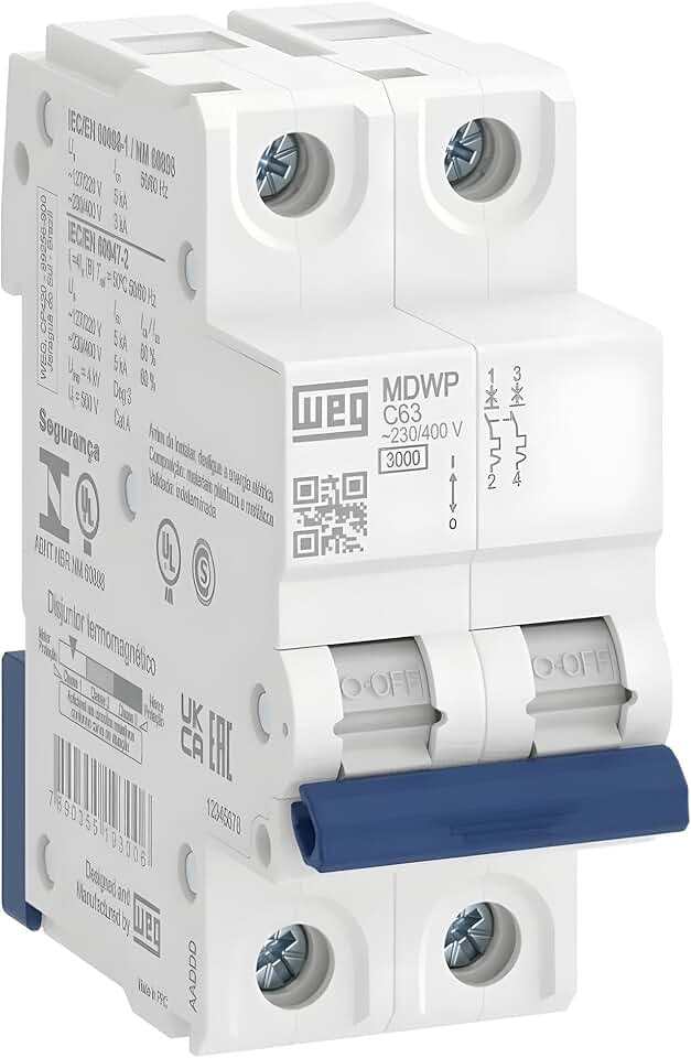 Disjuntor Bipolar 32 Amperes WEG - MDWP - Curva C - Termomagnético