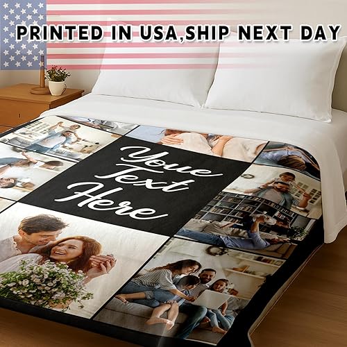 Miniatura 2 de Manta personalizada con imagen impresa en Estados Unidos, manta con fotos personalizadas, regalos de cumpleaños de Navidad, regalos personalizados