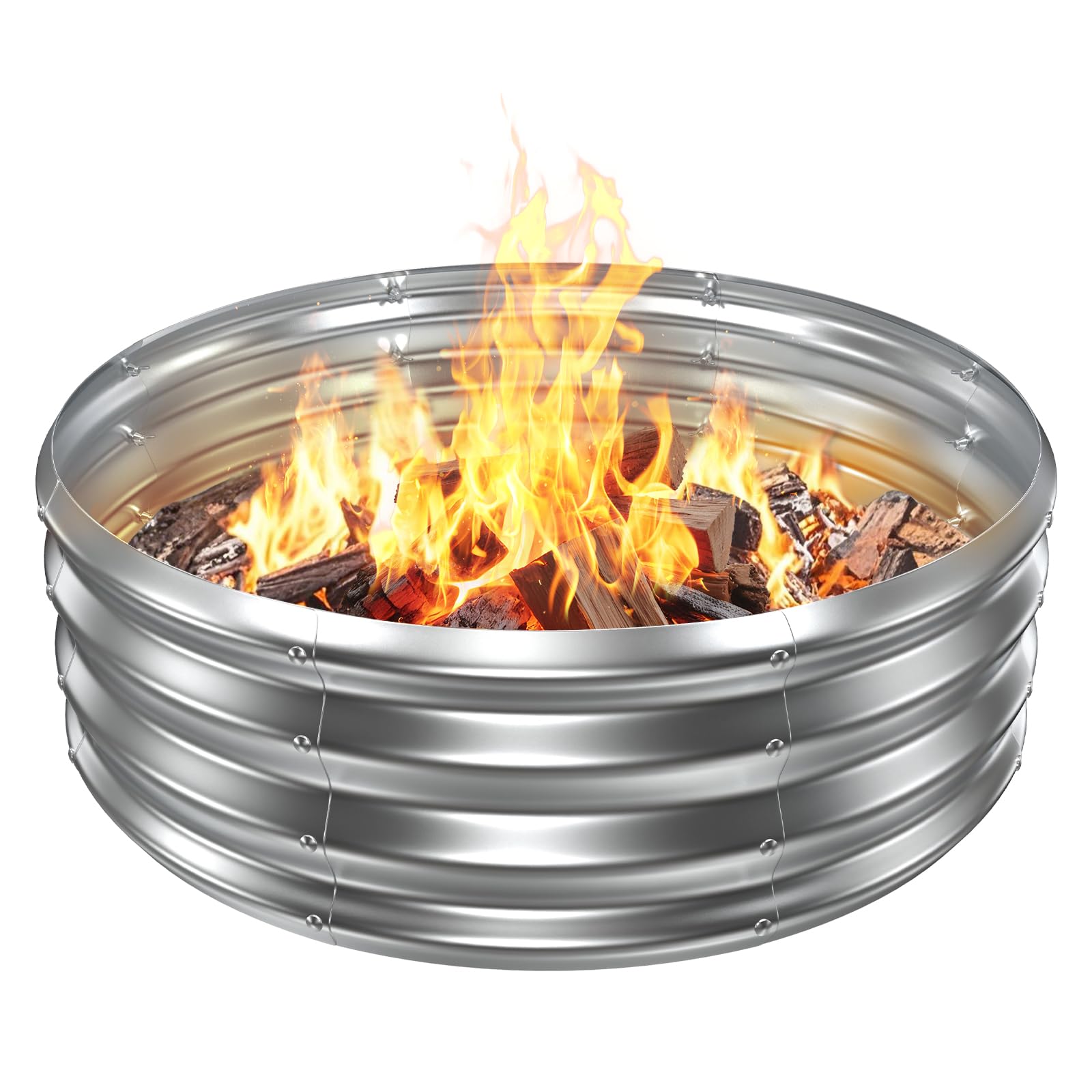 Amazon.com : VAMFUTRE Metal Fire Pit Ring/Bonfire Fire Ring- 3 FT