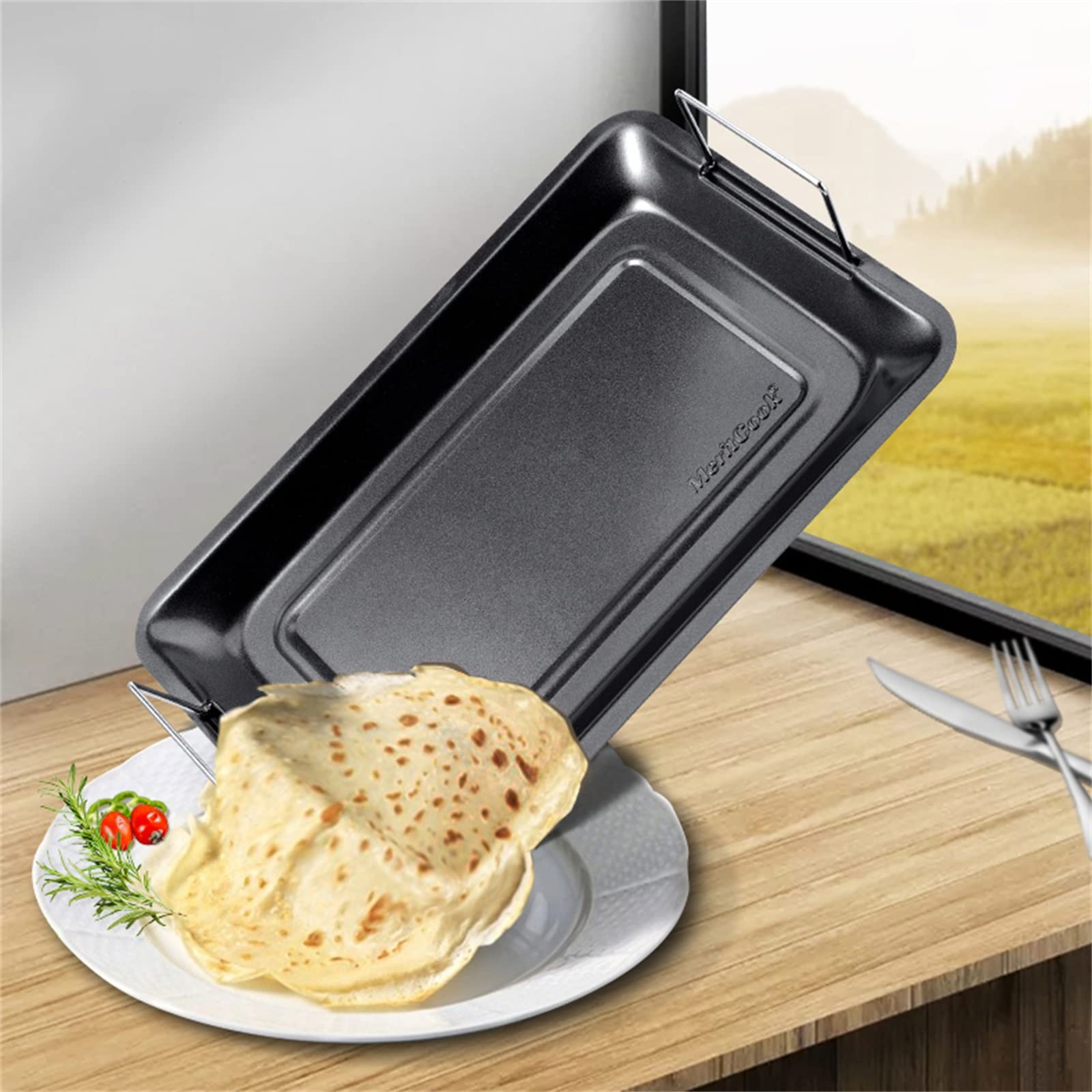 Amazon｜バーベキュー トレー グリドルパン鋳鉄グリルプレート長方形