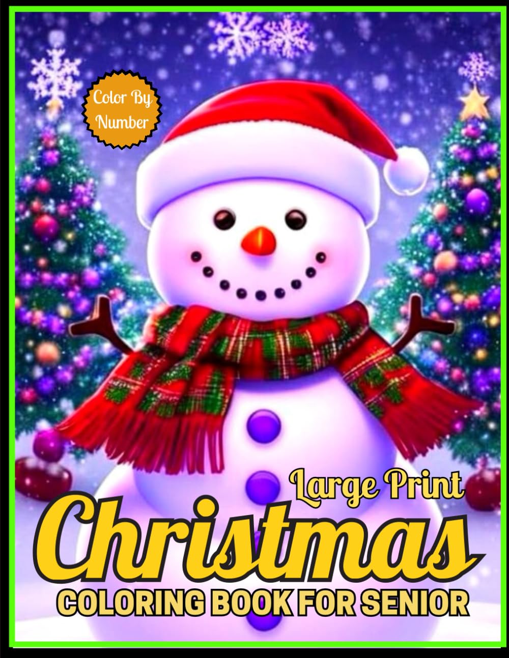 Large Print Christmas Color By Number Coloring Book For