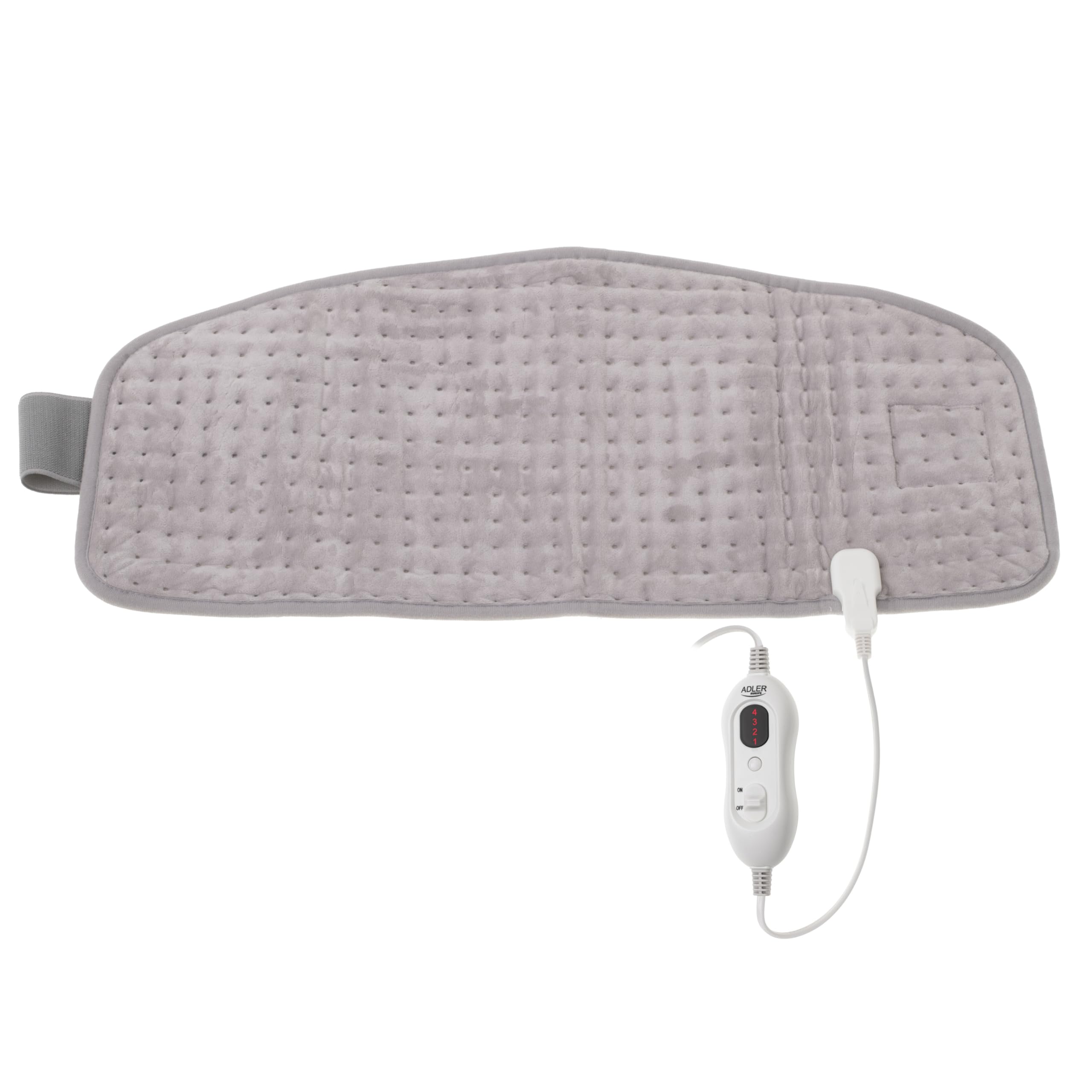 ADLER AD7437 Heizdecke für Lendenwirbelsäule, Nackenwärme, Wärme, zur Linderung von Menstruationsschmerzen, Ischias, waschbare Matte, 4 Temperaturen, automatische Abschaltung, Umfang bis zu 130 cm
