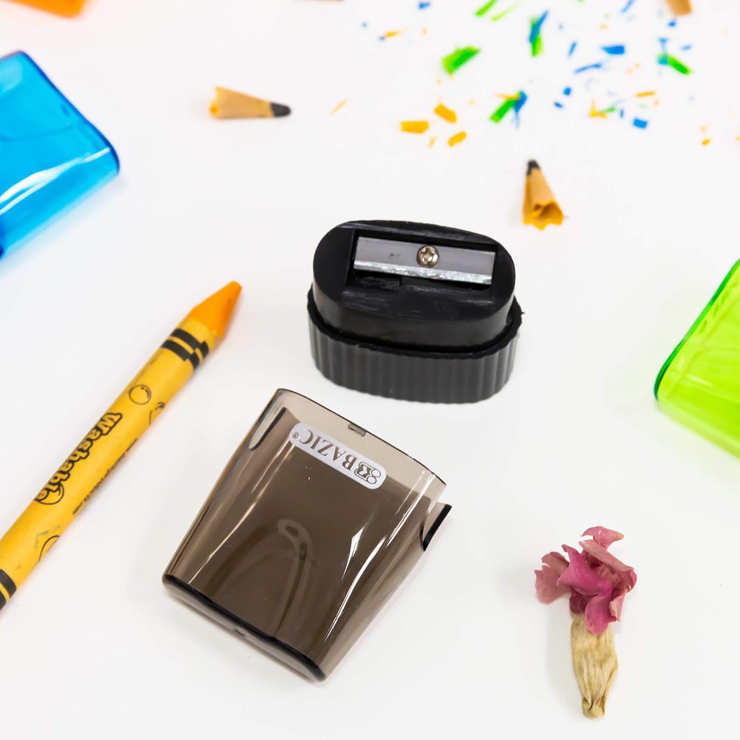 BAZIC Products Pencil Sharpener Single Hole Blade, Standard Size Pencils Crayon, Square One Blades Sharpeners for Office School, 144-Packs