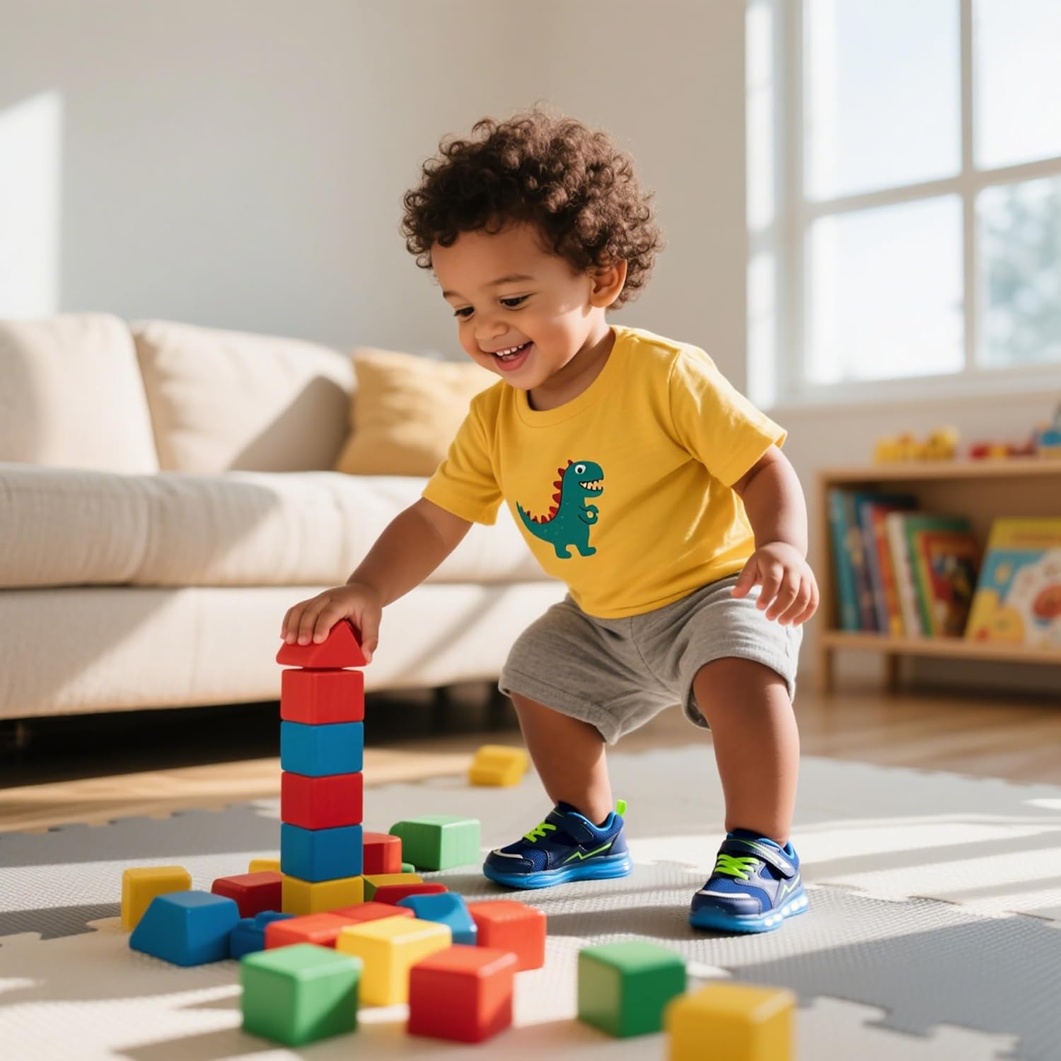 AMZZPIK Light Up Shoes for Boys Girls Toddler LED Flashing Sneakers Breathable Sport Walking Shoes for Kids - Image 2