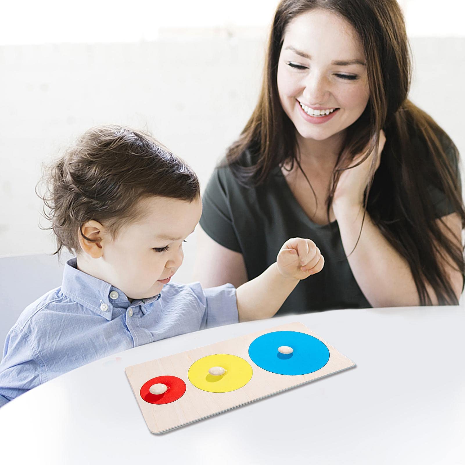 Montessori Puzzlebrett Aus Holz – Buntes Formen-Spielzeug Für Kinder 1–3 Jahre