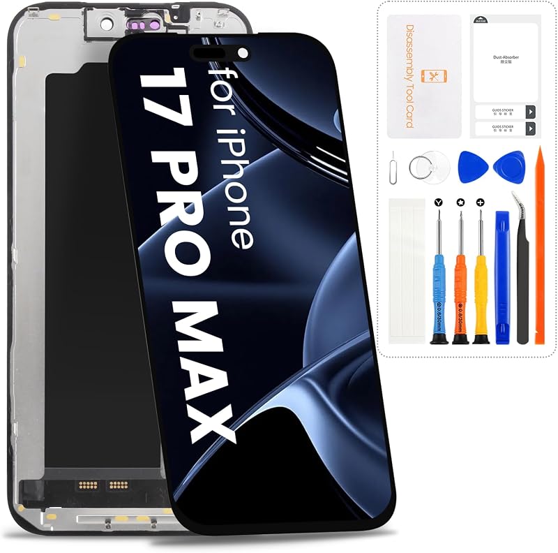 for iPhone 17 Pro Max Screen Replacement,Black | For A3526, A3257, A3527, A3525,LCD Display Touch Digitizer Assembly,Tools Included,6.9 Inch