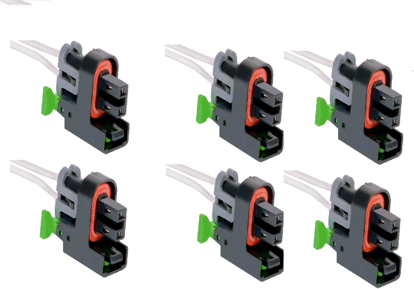 6x Connector 2-way 2 pin for GM Fuel Injector 575356 1P1575 PT2135