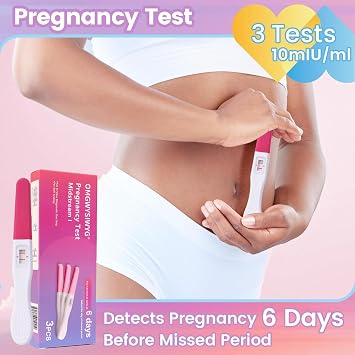Pregnancy Test,6 Days Before Missed Period-Individually 3 Packs | Ultra Sensitive 10 miu/ml Early Detection/Over 99% Accurate and Reliable Results for Women Fertility at Home