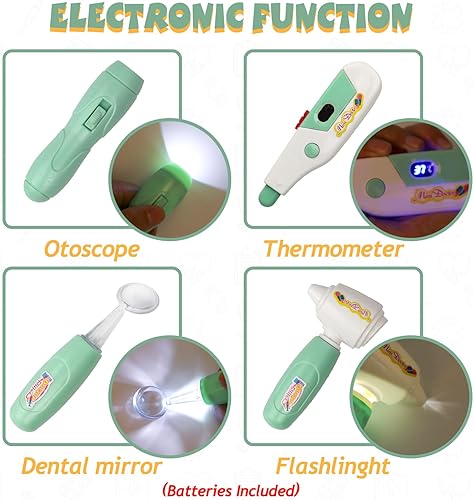 Miniatura 3 de Liberry Kit médico para niños pequeños de 3 a 5 años, bolsa de doctor de 18 piezas, juguetes de simulación, kit médico duradero con estetoscopio de