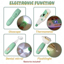 Liberry Doctor Kit for Toddlers 3-5 Years Old, 18-Piece Doctor Bag Pretend Play Toys, Durable Medical Kit with Toy Stethoscope, Green Christmas Birthday Gift for Kids