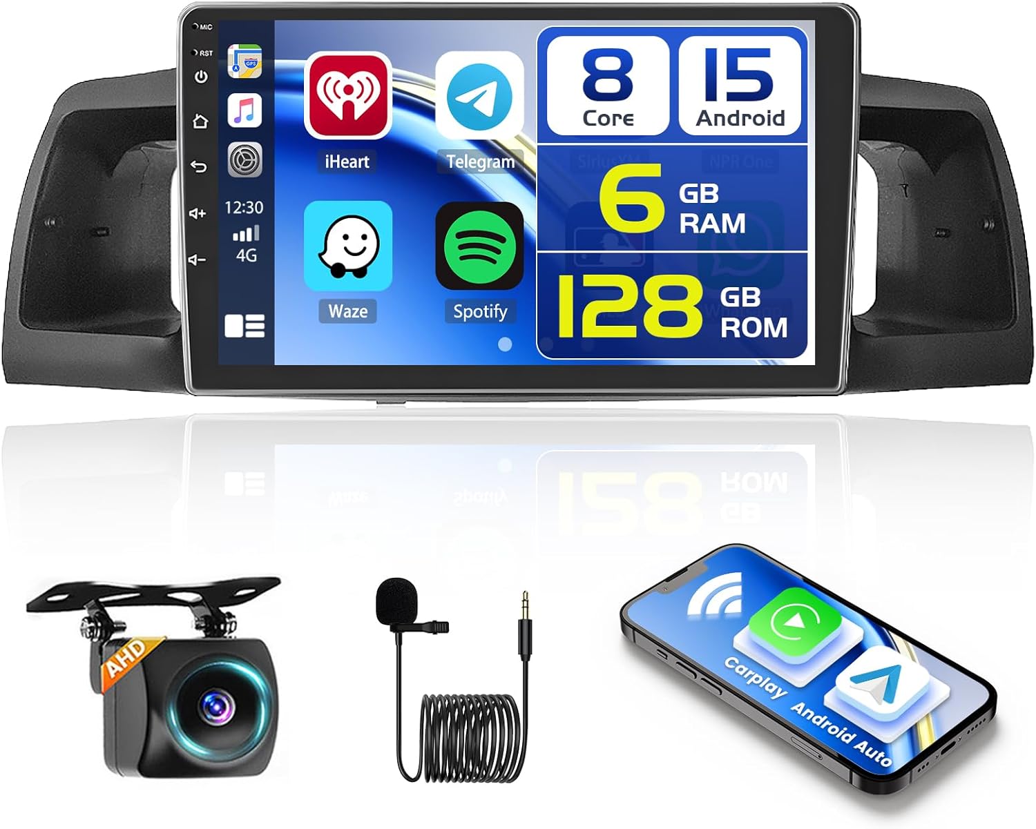 [8-Core 6+128G] Android 15 Car Stereo for Toyota Corolla 2006-2013, Hikity 9'' Touchscreen Corolla Car Radio Wireless Carplay Android Auto 32EQ/DSP/FM/RDS Bluetooth/5G WiFi, GPS SWC Backup Cam 59UI