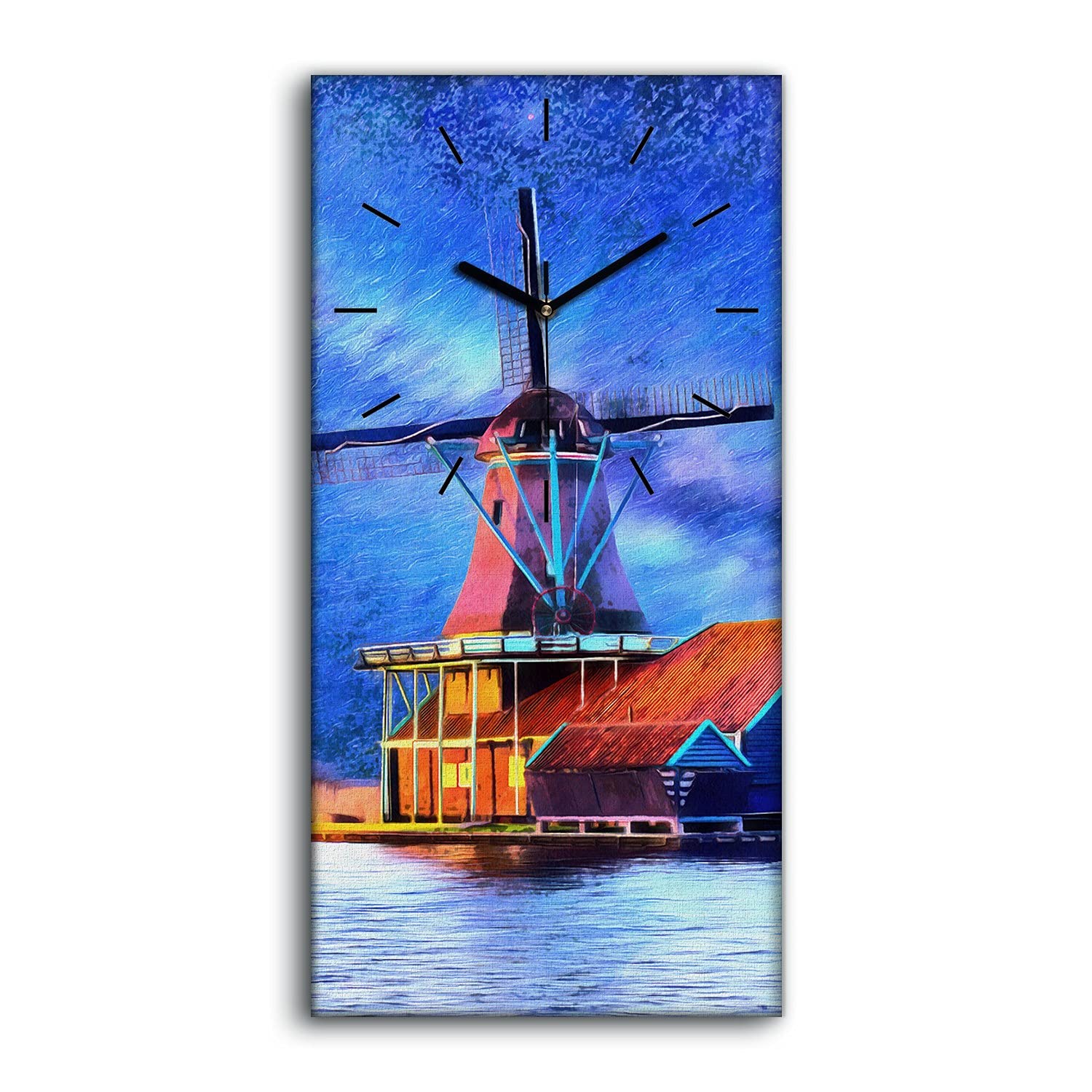 Art mural de qualité avec l'horloge sur toile ciel de la ferme Coloray 30x60 cm