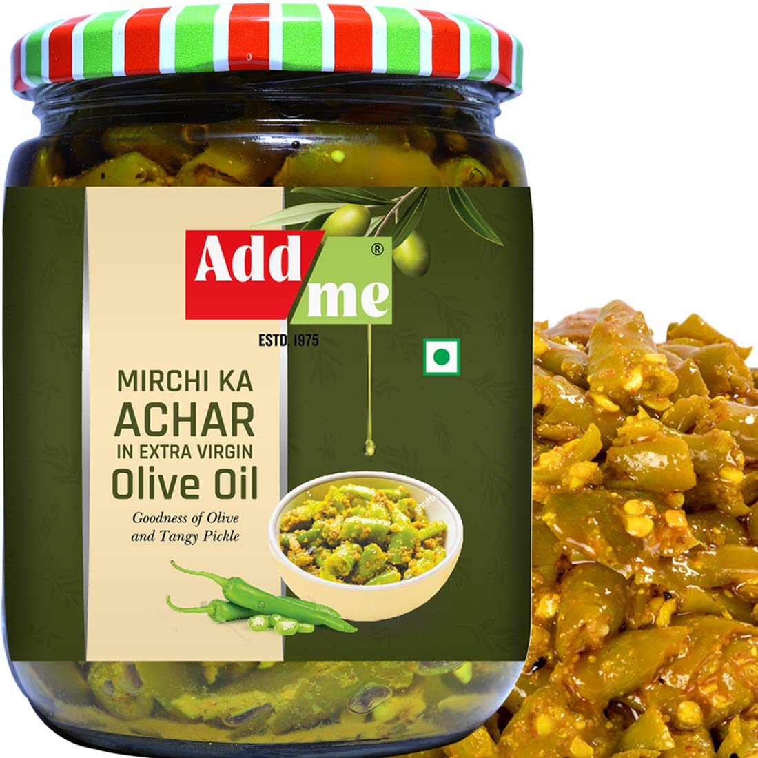 Add me Chilli Pickle in Olive Oil 500gm, Hari mirch ka Achar in Olive Oil 500 gm Glass jar Grocery (B08966T2GH) Amazon Price History, Amazon Price Tracker