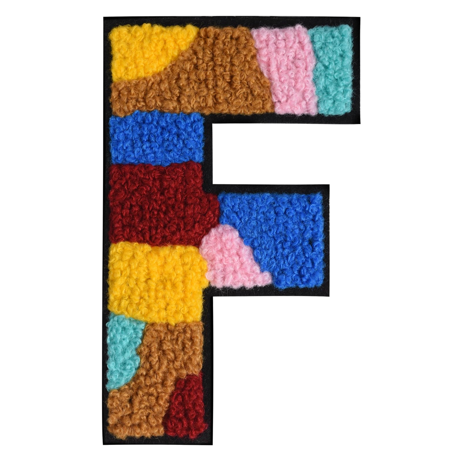 QianSiLi 4.5 Inch Chenille Iron On Letters for Clothes Varsity Letter Patches Embroidered Patch Iron On Patches for Clothing Varsity Jacket Hoodie (Multi Color,F) — image 1