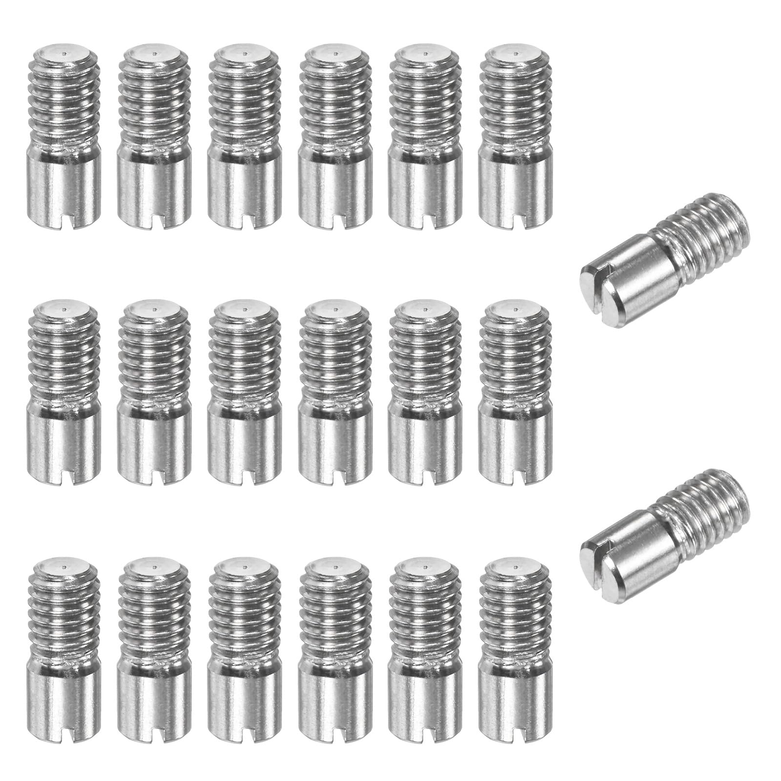 M METERXITY 20-Pack Spinotto Cilindrico A Fessura M5 x 12mm, Spinotti Di Allineamento Con Filettatura Esterna In Acciaio Inossidabile 304 Per Dispositivi Metallici/Progetti [Tono Argento]