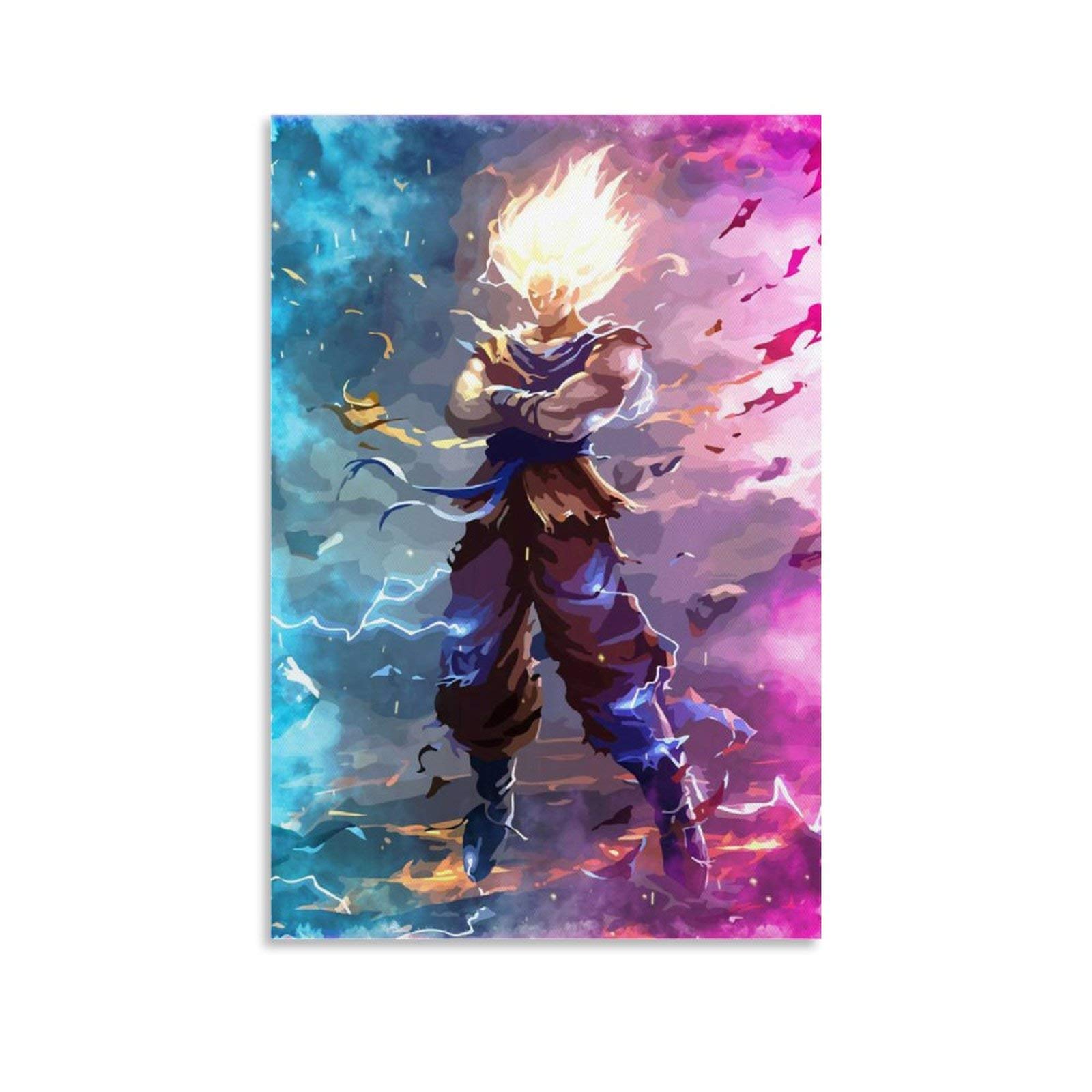 Anime Goku Poster 40x60cm - Leinwand Kunstdruck Für Wohnzimmer & Schlafzimmer
