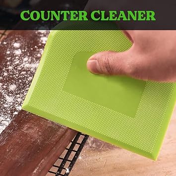 مكشطة مقعد SURDOCA Dough Scraper - مكشطة بلاستيكية مرنة 3P 4.7x3.7 بوصة ، مكشطة كعكة حادة وحافة بزاوية. أدوات تزيين المخابز غير القابلة للانزلاق أدوات النحت والنمذجة - أخضر + أبيض + أخضر