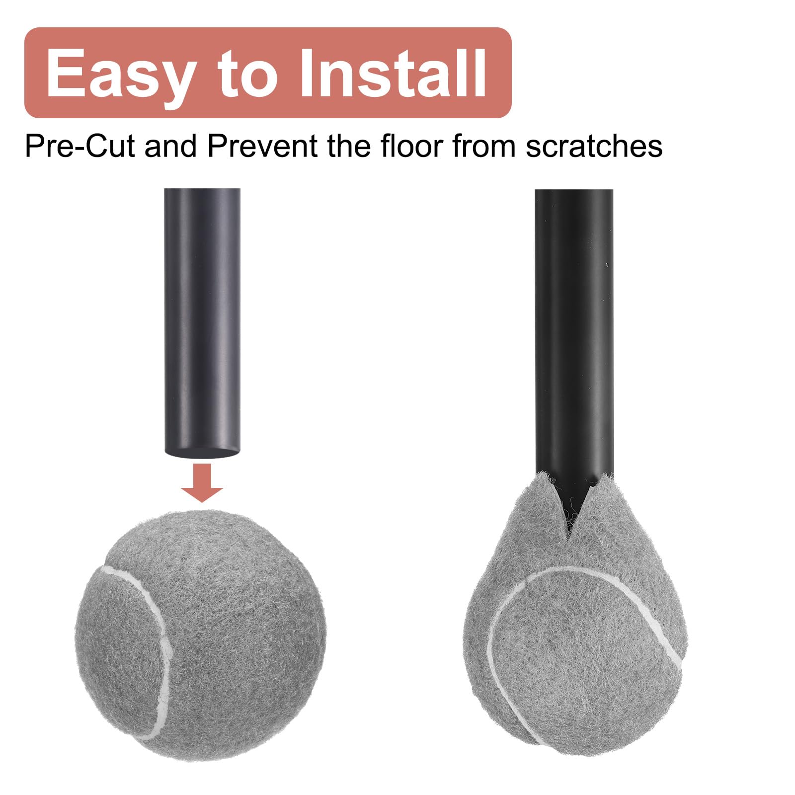 QUARKZMAN 12 Pz Palline da Tennis Precut per Camminatori, Universale Precut Glide Balls Accessori per Camminatori Glides per Protezione di Gambe di Mobili e Pavimenti, Grigio