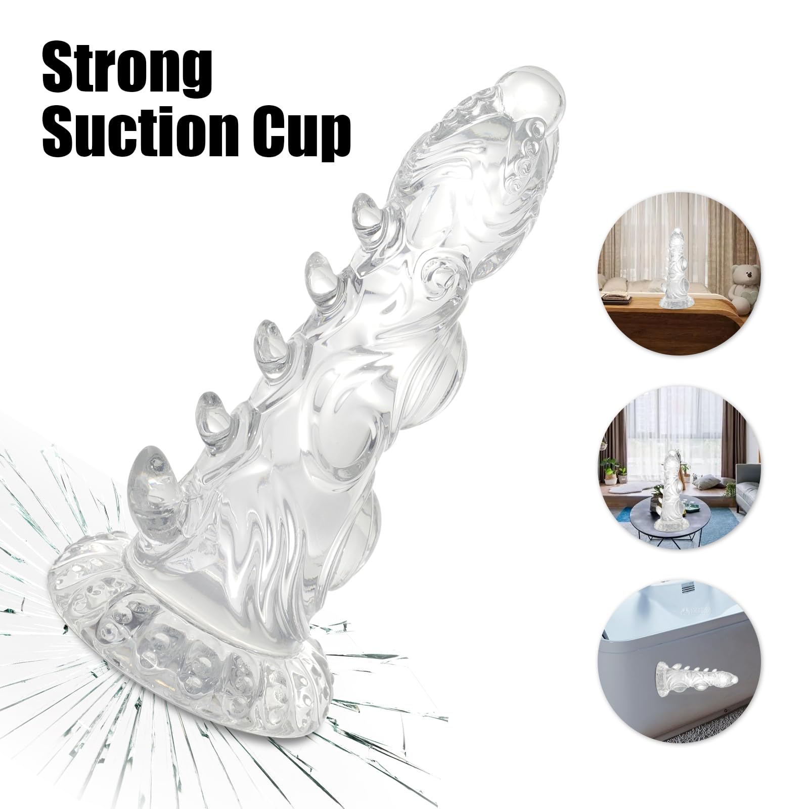 Wdrssfys Knot Dildo,Monster Dildo 7.6 in Clear Dildo with Strong Suction Cup,Dog Dildo Adult Sex Toys for Women Men and Couples