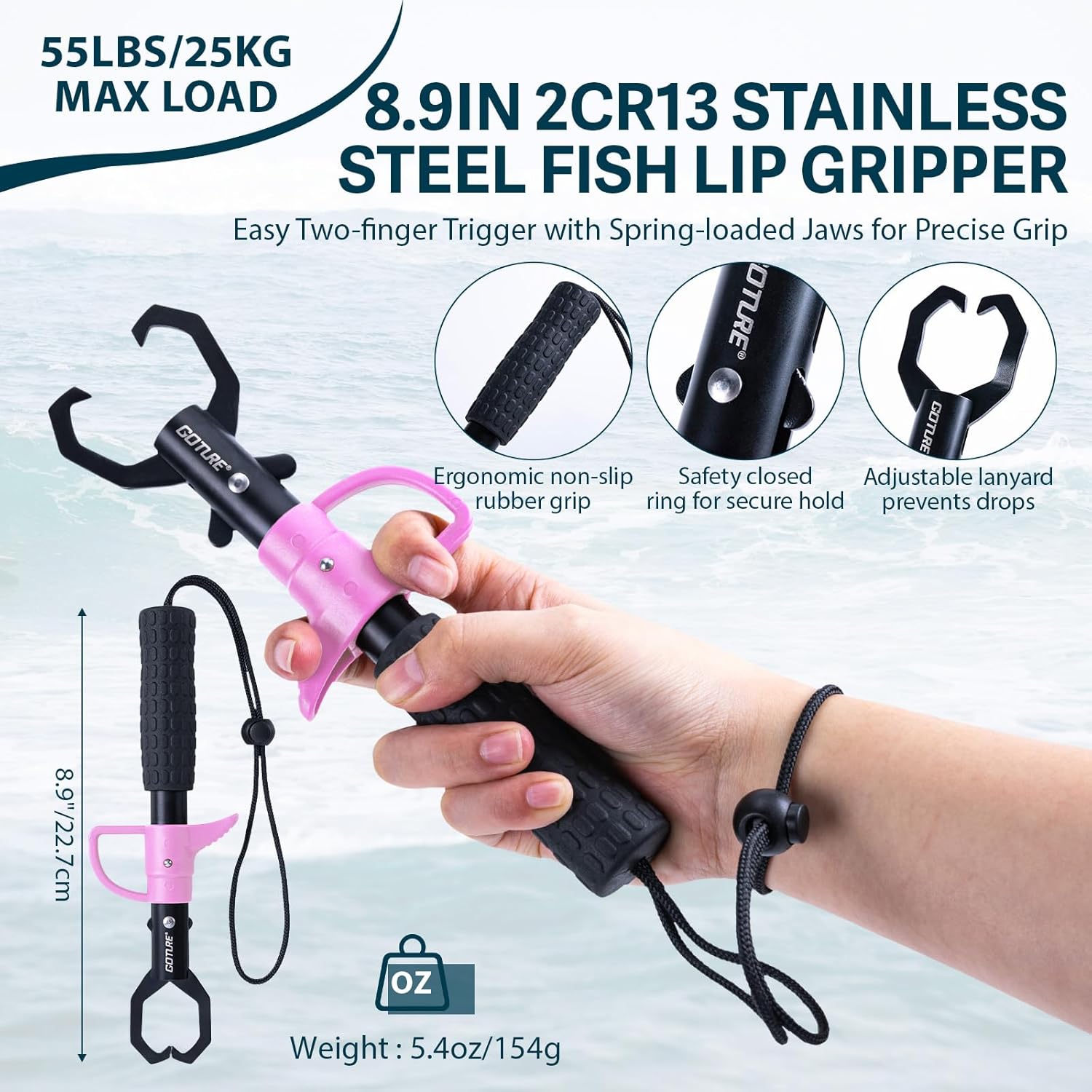 GOTURE Pink Fishing Tackle Box Set, Fishing Kit，12-in-1 Tackle Box Set with Stainless Steel Tools，Lures, Fishing Gift for Women & Beginners (Gift Ready)