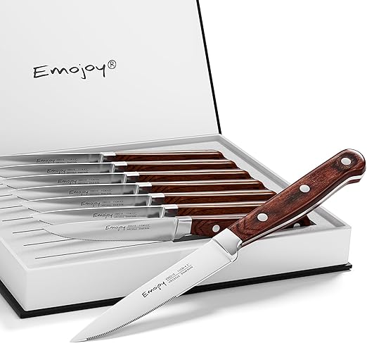 Emojoy Steak Knives, Steak Knife Set of 8
