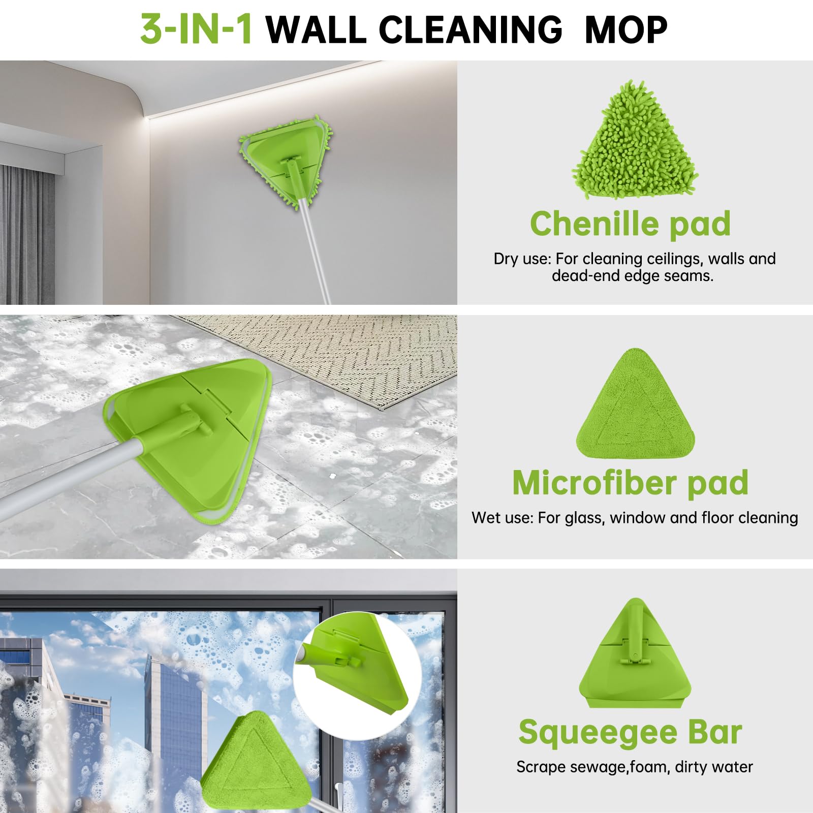 Marron - Brosse Double à Tête Rotative Pour Le Nettoyage Des Vitres