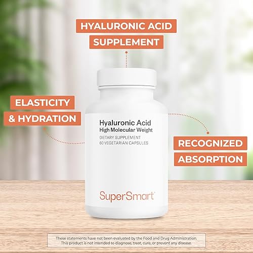 Miniatura 3 de Supersmart Hyaluronic Acid Supplement 300mg per Day (Sodium Hyaluronate) - High Molecular Weight 1.2 Million Daltons | Non-GMO & Gluten Free - 60