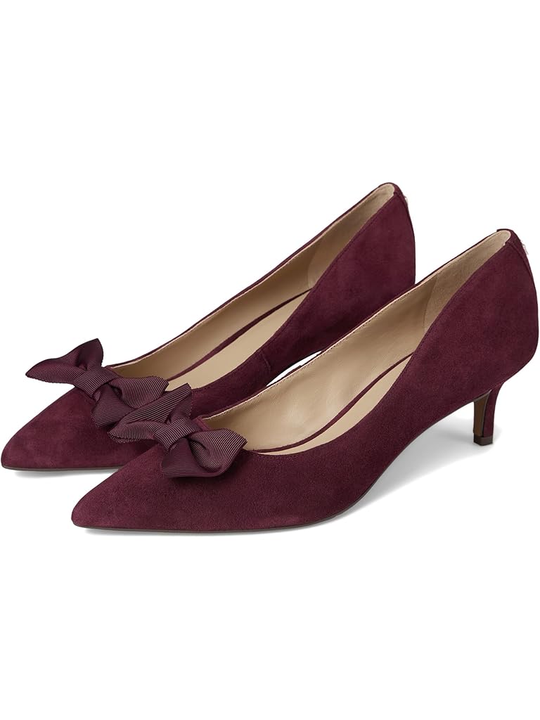 Tan Lauren Ralph Lauren Adrienne Bow-Trim Suede Pumps
