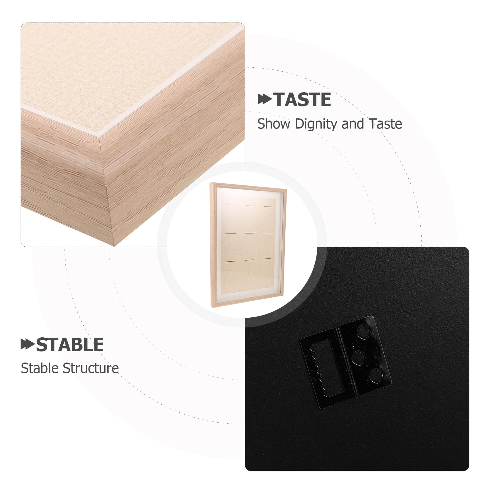 Beavorty Vitrina de Madera Beige para Medallas Deportivas y Placas Diseño Multicompartmento, Estuche Elegante para Exhibición y Almacenamiento Rápido en Casa U Oficina