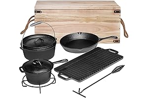 Bruntmor Pre-Seasoned Cast Iron Camp Cookware Set