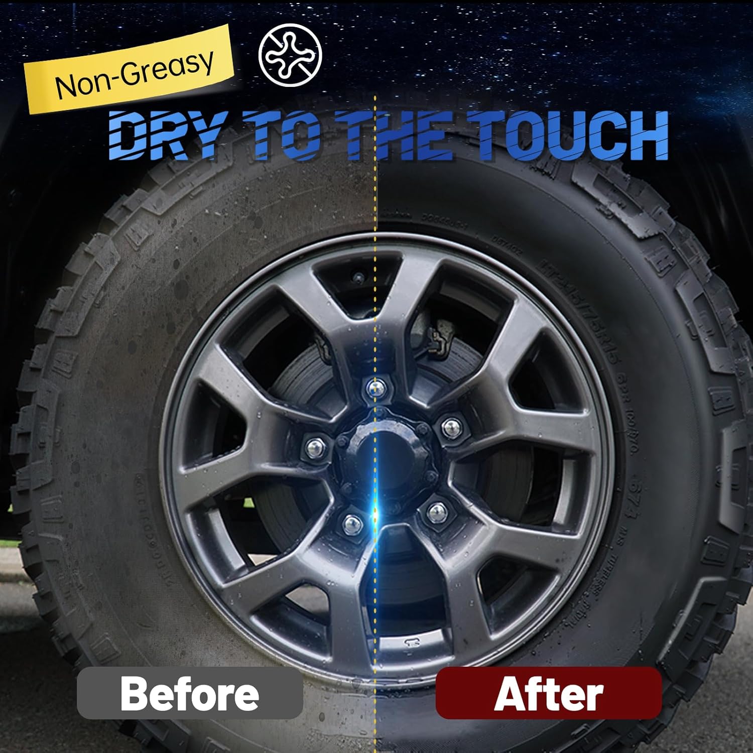 Tire Shine Spray Deep Tire Black Finish Long-Lasting UV Protection High Gloss Tire Coating Showroom New Wet Shine with Easy Applicator Pad & Towel Safe for Cars, Trucks, SUVs, RVs - 9 fl oz - Image 2