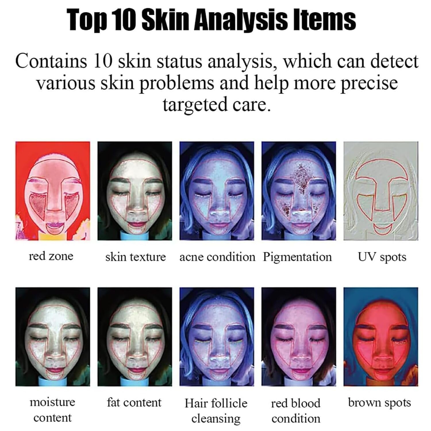 Professional Facial Analyzer, 3D Skin Detector, Intelligent Skin Analyzer, Equipped with 12-megapixel Dual Cameras, Suitable for Beauty Salons