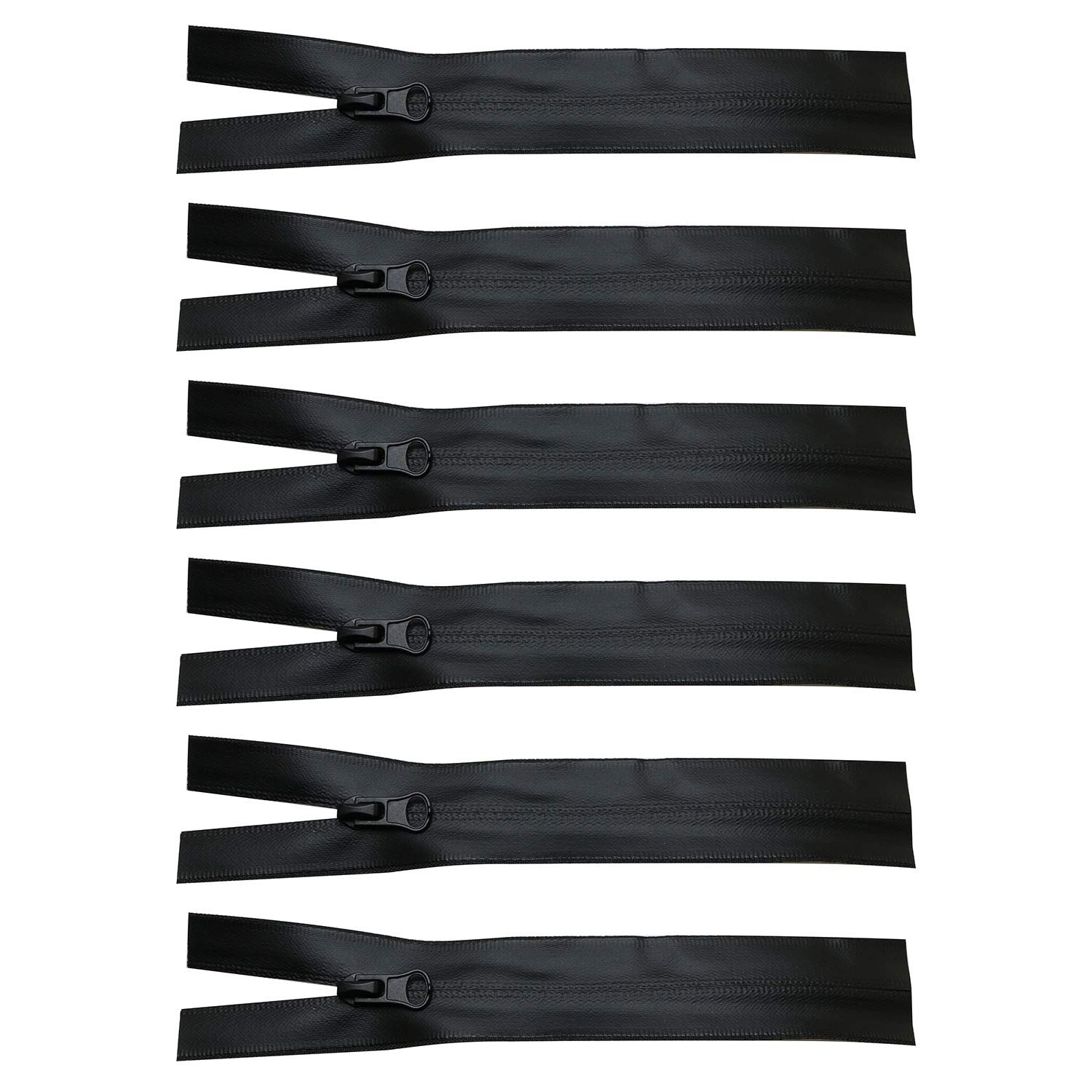 JCBIZ 6pcs Black Waterproof Zipper PVC No.3 Zipper for Outdoor Products Luggage and Backpacks 16cm