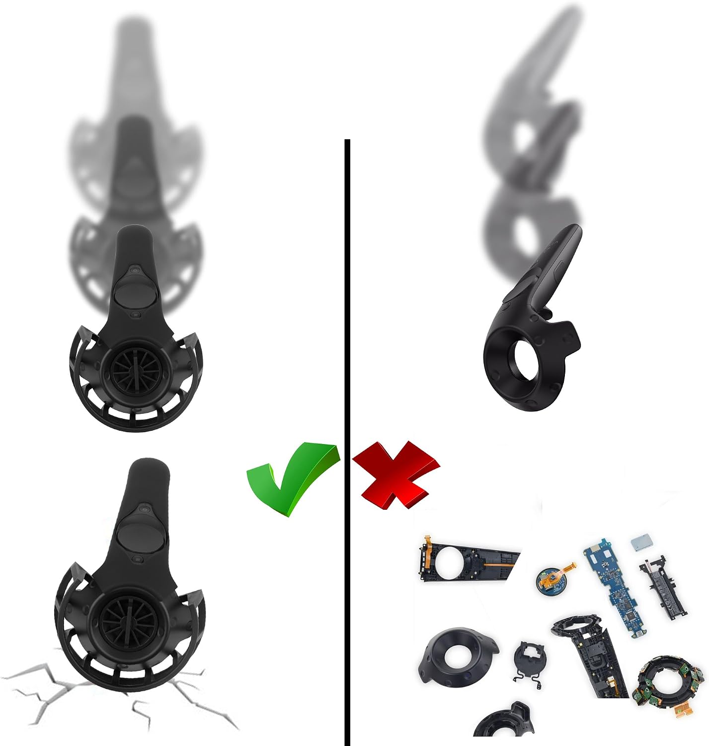 2 Packs Protective Frame and Silicon Protective Case for HTC Vive/Vive Pro Controllers MDW