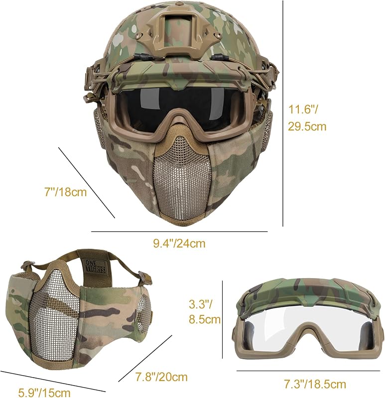 OneTigris Airsoft Sisak MICH 2000 Maszk és Védőszemüveg Paintball