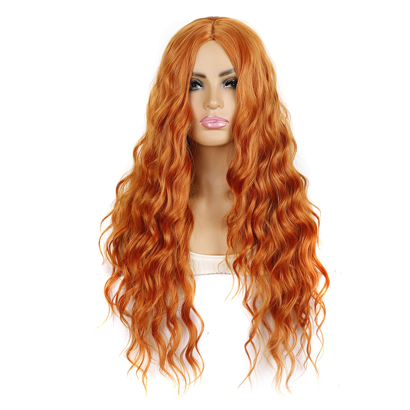 Perruque de cheveux bouclés longue anime coiffure couleur LWZ
