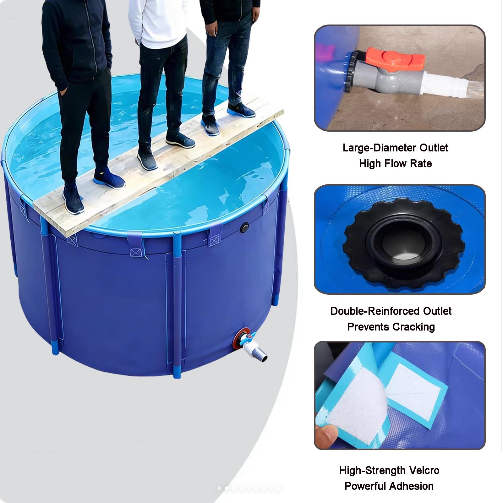 KoiPond rialzato, 3 x 0,8 m, rotondo, facile da installare; perfetto per giardino, patio, irrigazione agricola o stagno da bagno.