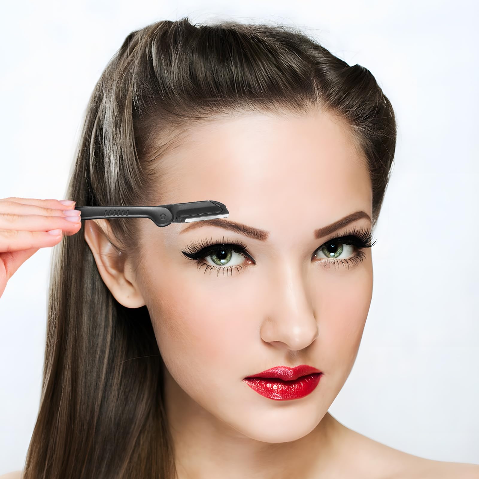 JIEYAO 10 sztuk składanych golarek do brwi, do usuwania owłosienia twarzy, dla kobiet i mężczyzn, uniwersalna maszynka do golenia brwi