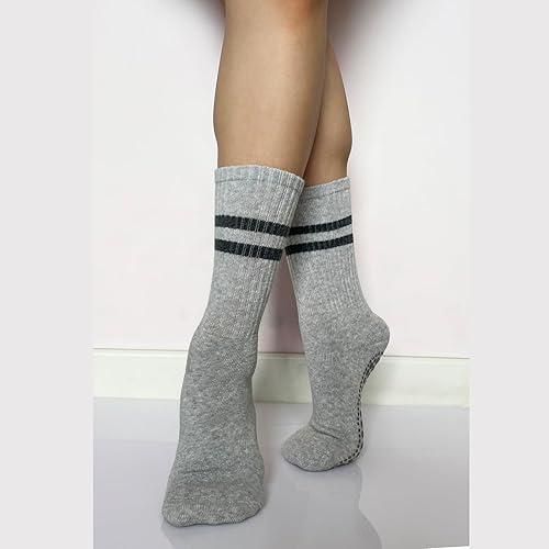 Miniatura 4 de Calcetines de yoga con empuñaduras para mujer, calcetines antideslizantes para yoga, pilates, barras, danza Calcetines acolchados ideales