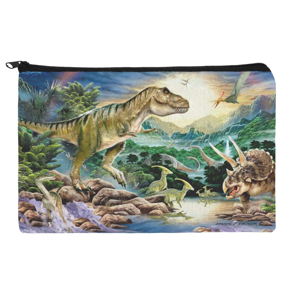 Tyranosaur T-Rex Jurassic Sunset Pencil Pen Organizer Zipper Pouch Case