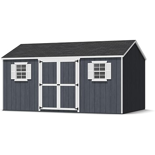 Little Cottage Co. 10x16 Value Workshop Shed with Operable Windows and Floor, Outdoor Wood Storage Do-It-Yourself Precut Kit