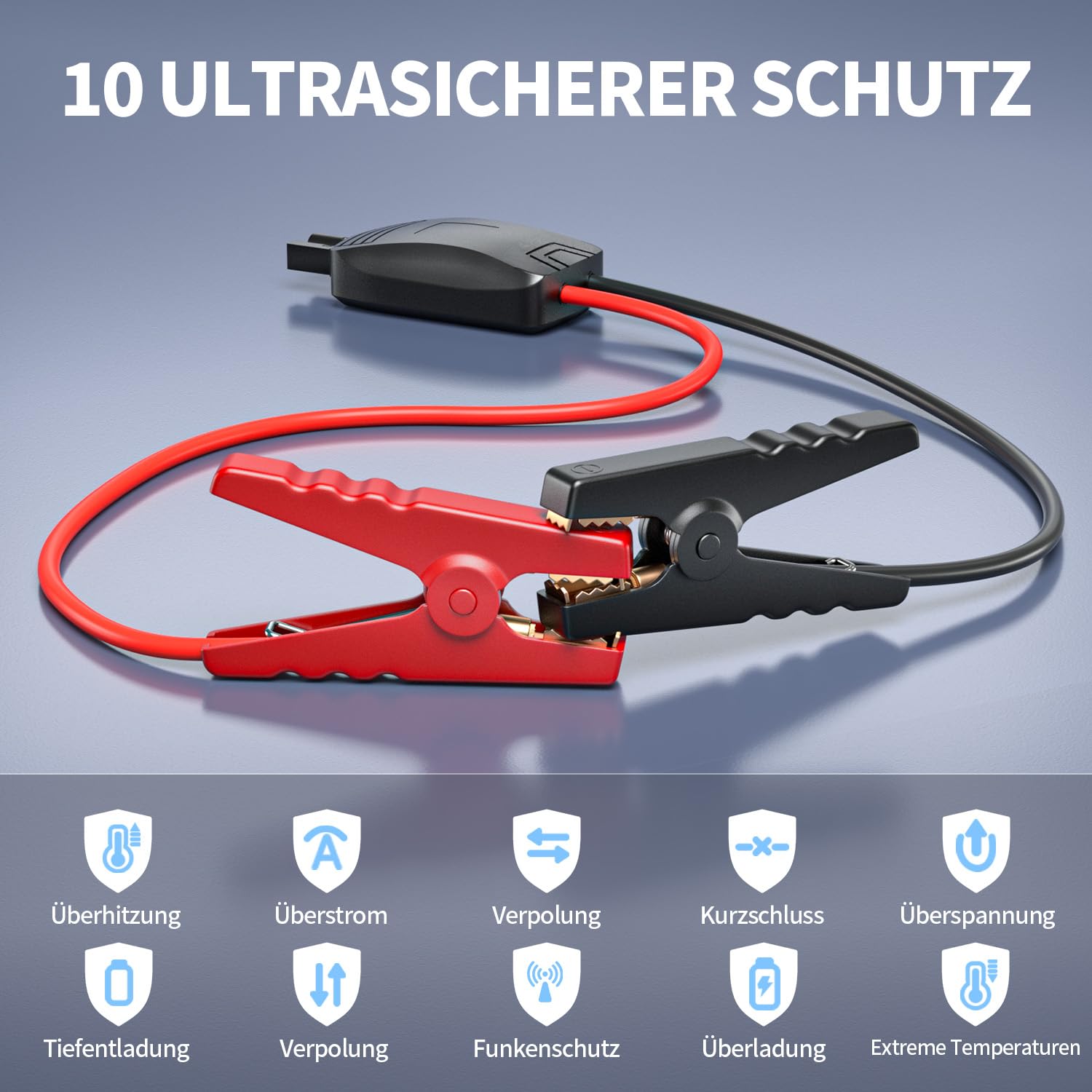 FINIBO powerbank rozruchowy do samochodów z kompresorem, czarny