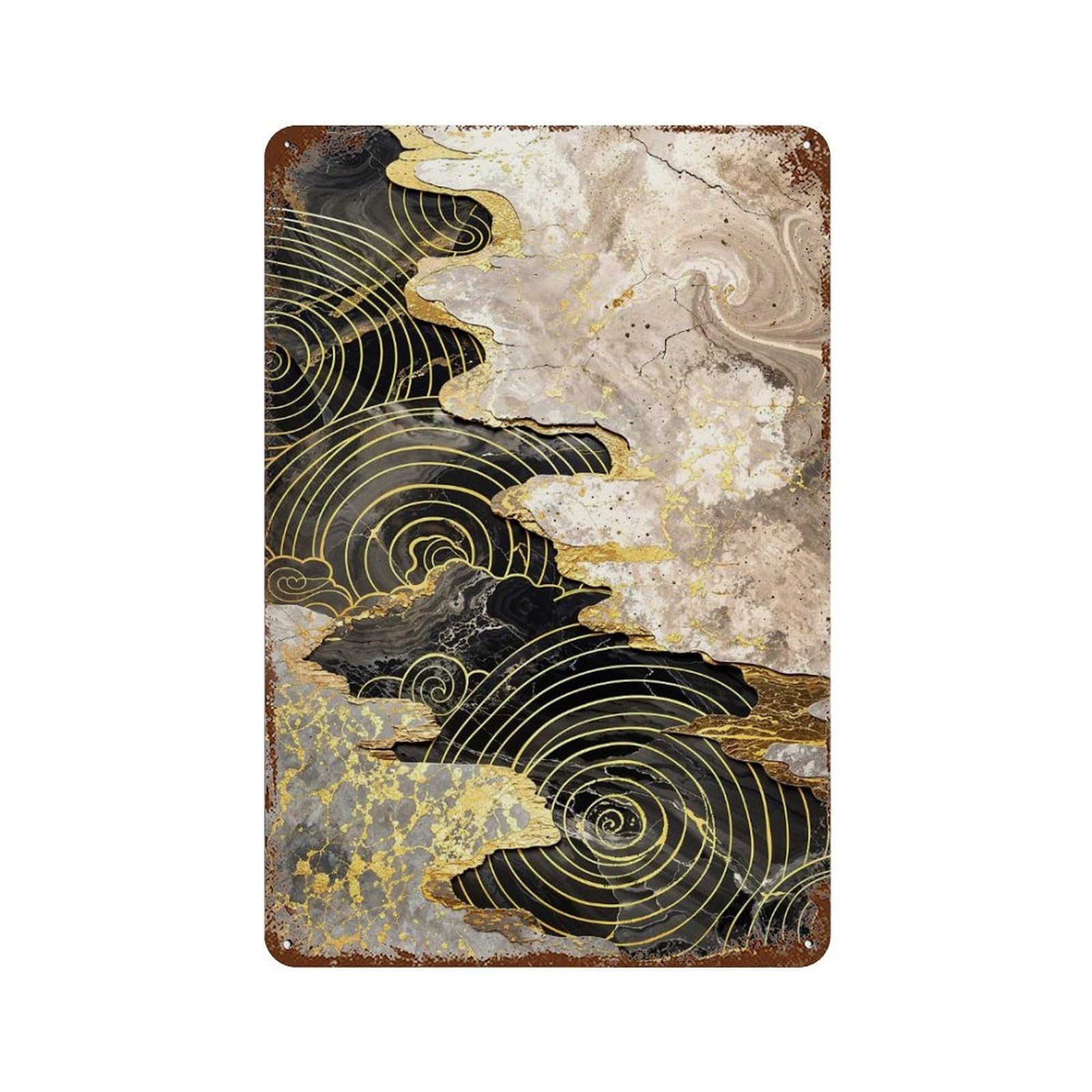 Golden Spiral Harmony Retro Metal Sign 11.8"x7.9", Old School Wall Decor for Garage, Bar And Workshop Decor